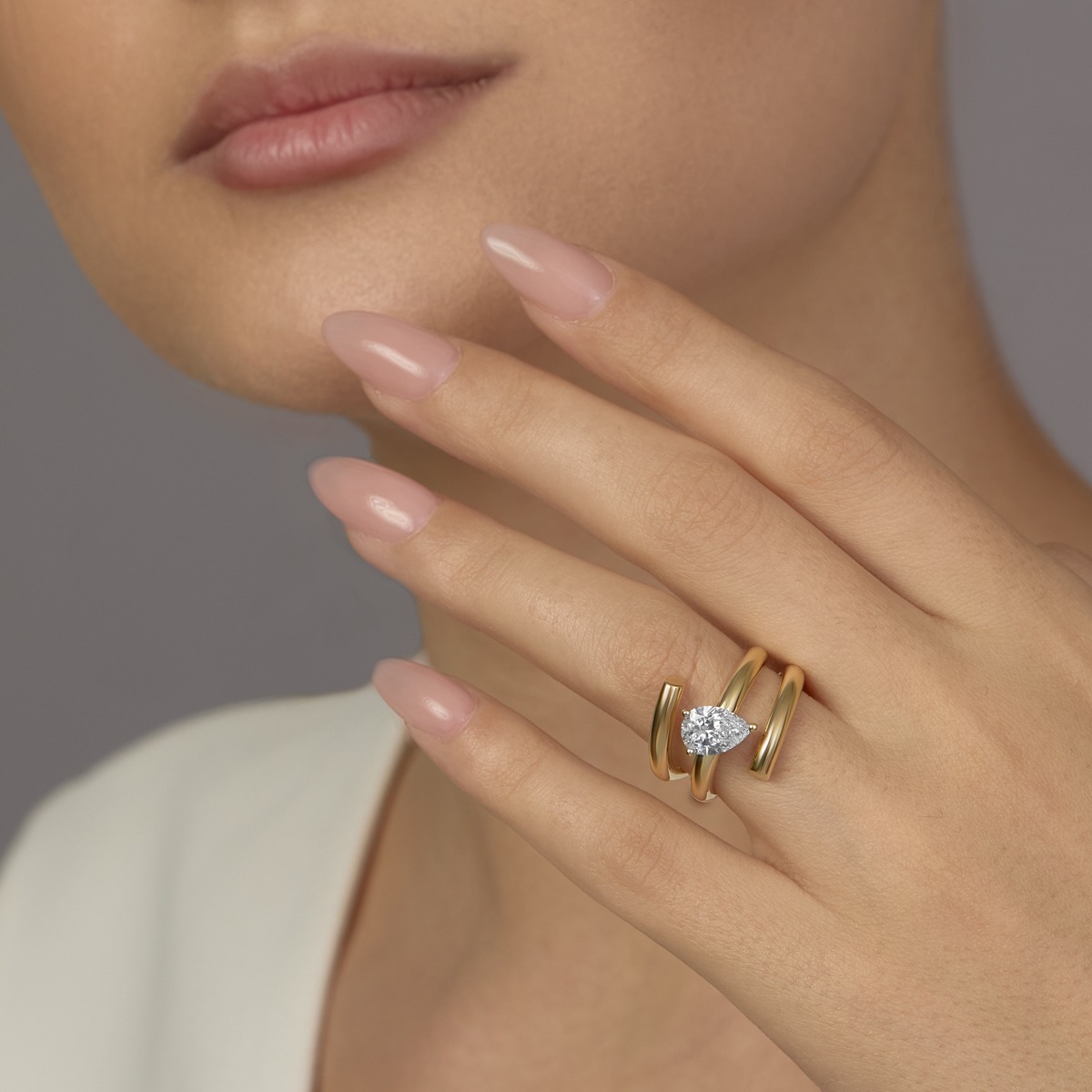 Pear Cut Solitaire Ring