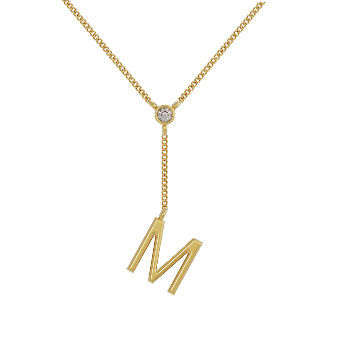 Y-shaped initial/letter M pendant