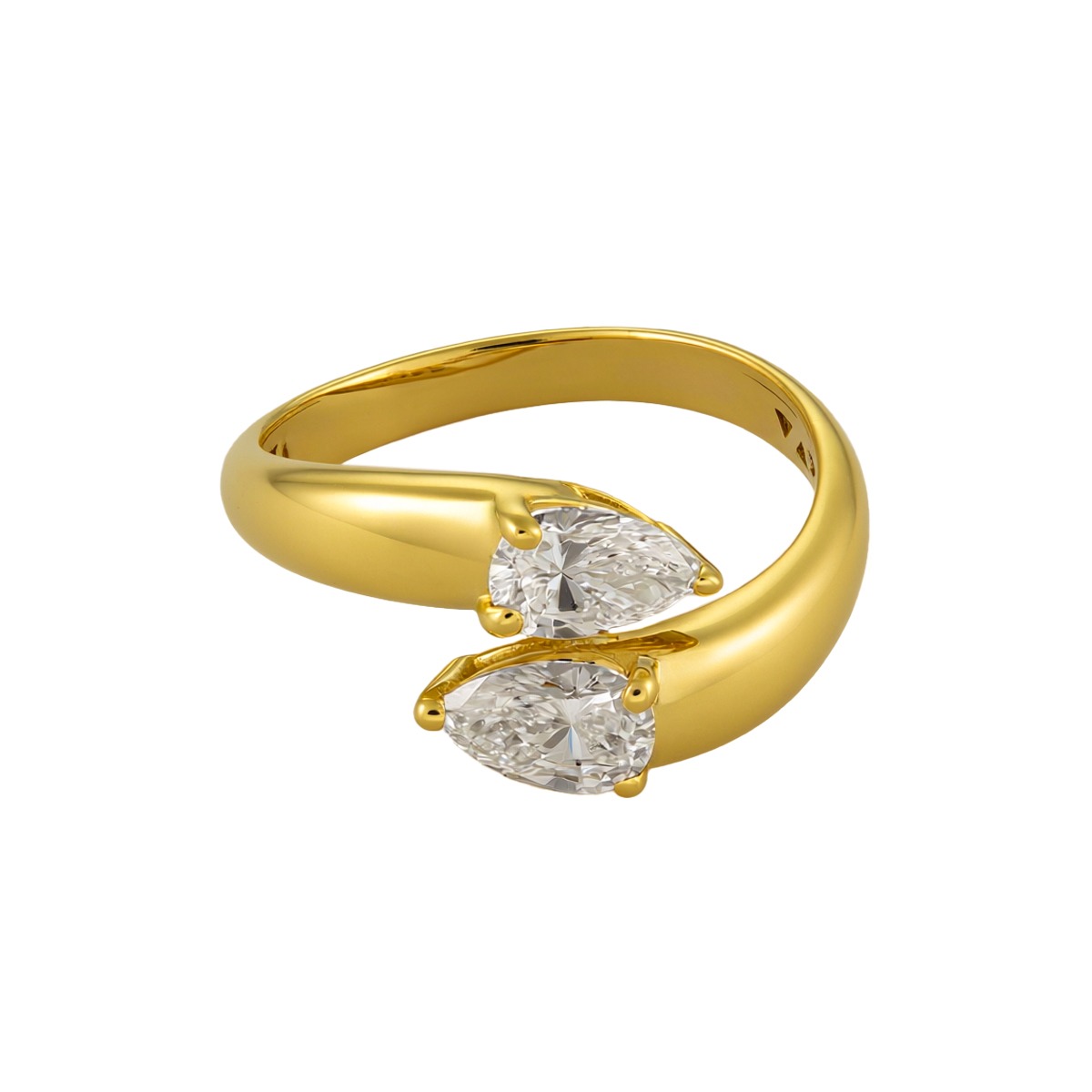 Pear Cut Dual Ring