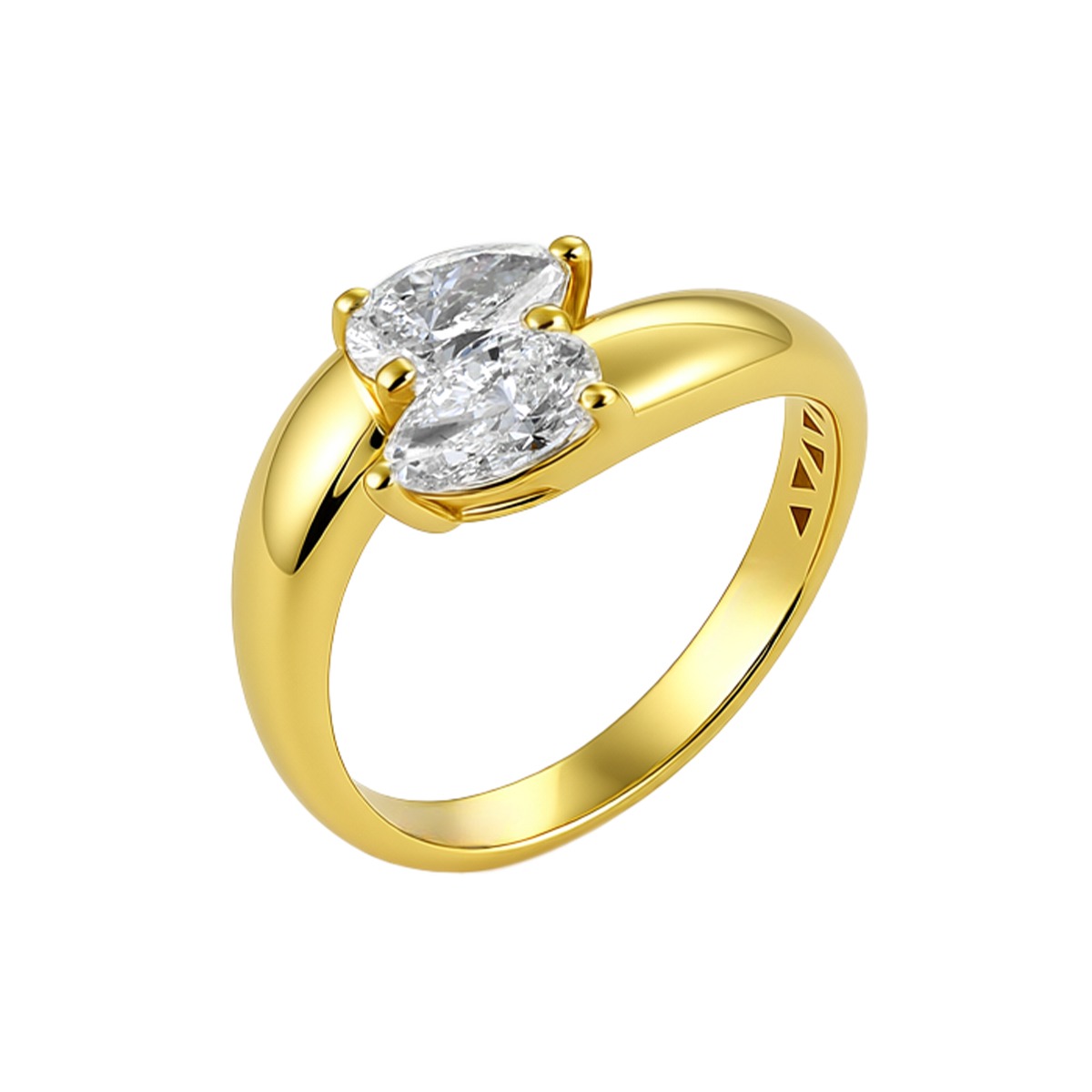 Pear Cut Dual Ring