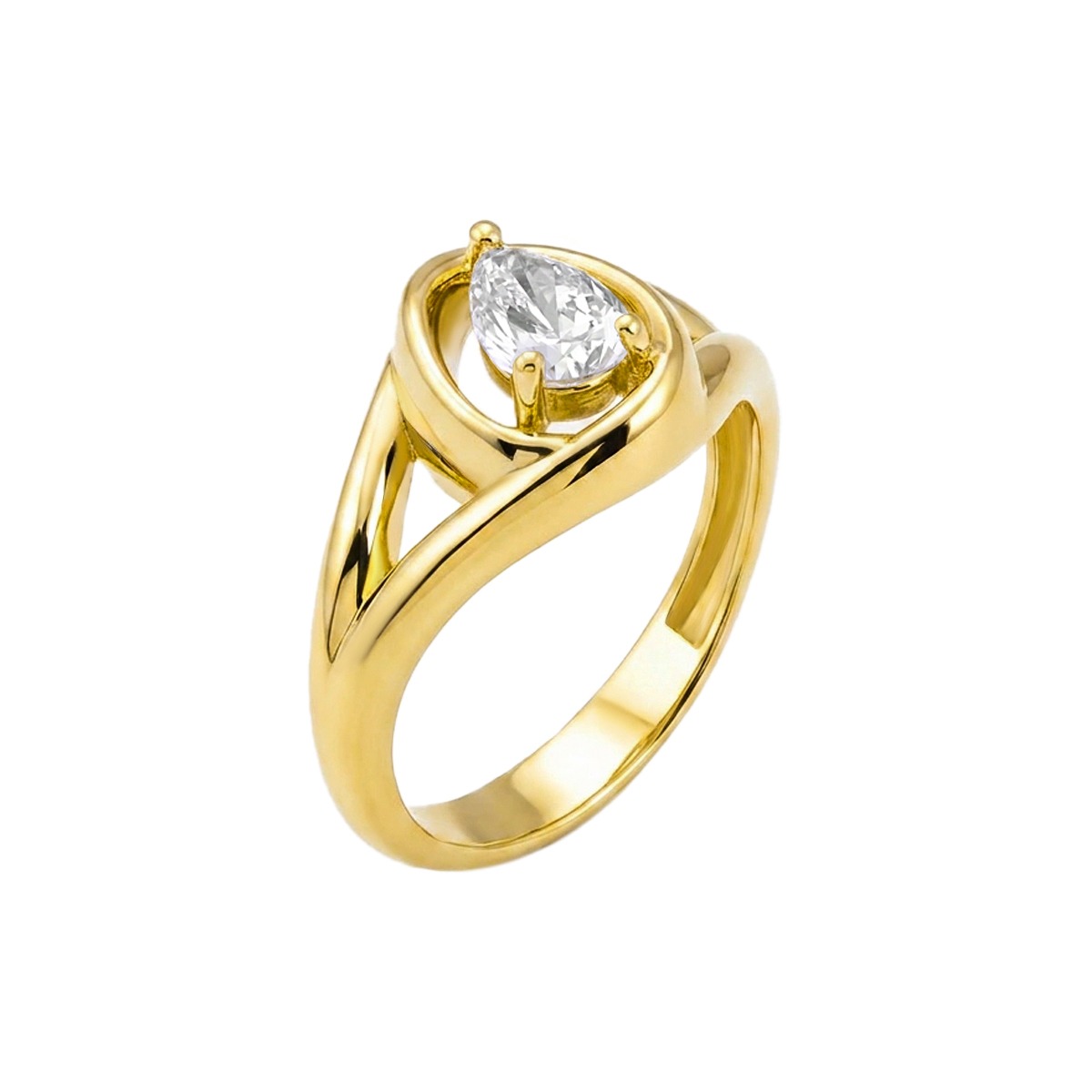 Pear Cut Solitaire Ring