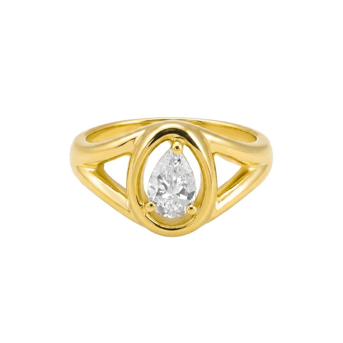 Pear Cut Solitaire Ring