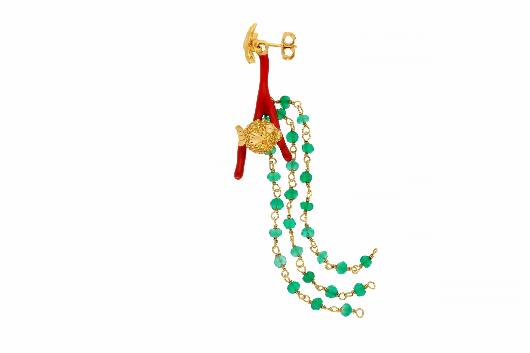 Sterling silver, 18k yellow gold plated Coralia earring